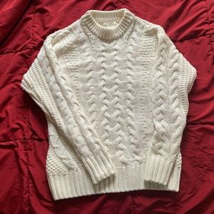H&M White Cable Knit Sweater